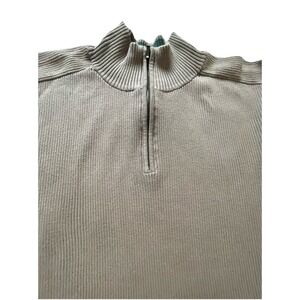 Vintage Levi's Ribbed 1/4 Zip Sweater Shirt Mens 2XL Cream Long Sleeve